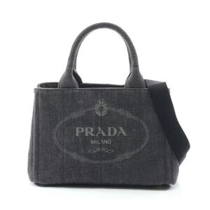 Prada Canapa Tote Bag Denim Gray